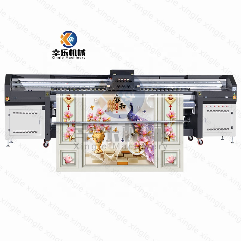 3.2m 10ft haute vitesse grand format uv rouleau à rouler film souple tissu papier peint machine d'impression uv imprimante pour flex bannière toile